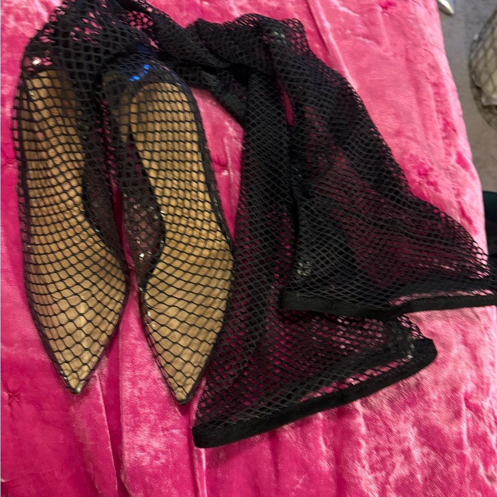 Black Mesh Women's Heels